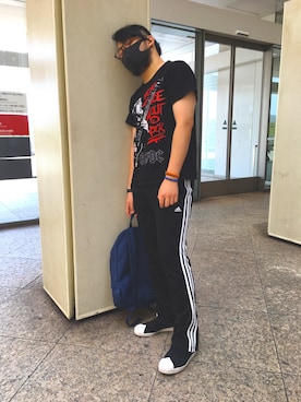 「ロックT」｜「アイテム（スリッポン）」を使った、ホンダネーション さん（メンズ・171cm）の夏コーディネート