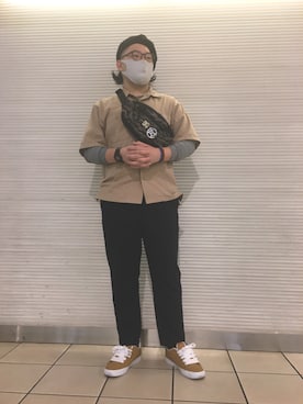 「DC SHOES（ディーシーシューズ）のアイテム（ブラウン系）」を使った、ホンダネーション さん（メンズ・171cm）の秋コーディネート
