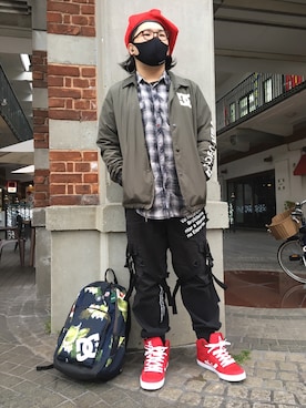 「DC SHOES（ディーシーシューズ）のアイテム（ジャケット/アウター）」を使った、ホンダネーション さん（メンズ・171cm）の冬コーディネート