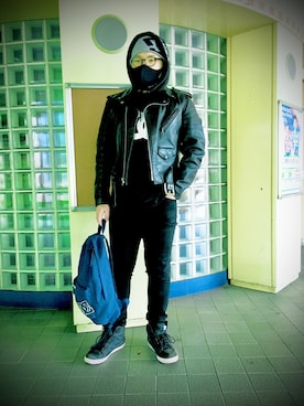 バックパック リュックを使った 革ジャン の人気ファッションコーディネート Wear