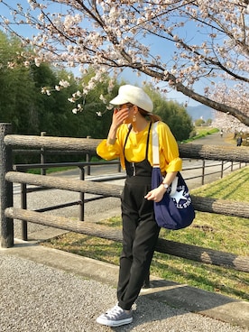 「アベイル」｜「アイテム（サロペット/オーバーオール）」を使った、Renaさん（レディース・154cm）の春コーディネート