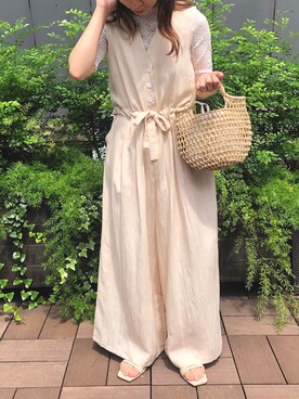 「Crisp（クリスプ）のアイテム（オールインワン・サロペット）」を使った、tomoさん（レディース・151cm）の夏コーディネート