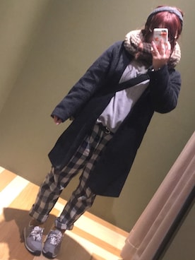 「サマンサ モスモス(Samansa Mos2)」｜「アイテム（チェスターコート）」を使った、mii⑅⋆さん（レディース・150cm）の冬コーディネート