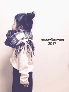 「happynewyear」｜「アイテム（その他）」を使った、kinaさん（キッズ・110cm）の冬コーディネート