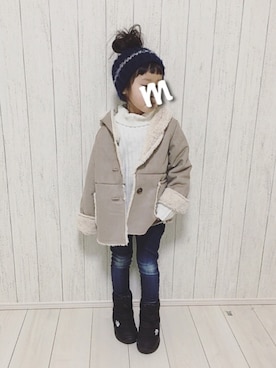 「CIAOPANIC TYPY（チャオパニックティピー）のアイテム（その他）」を使った、kinaさん（キッズ・110cm）の冬コーディネート