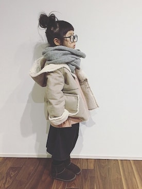 「CIAOPANIC TYPY（チャオパニックティピー）のアイテム（その他）」を使った、kinaさん（キッズ・110cm）の冬コーディネート