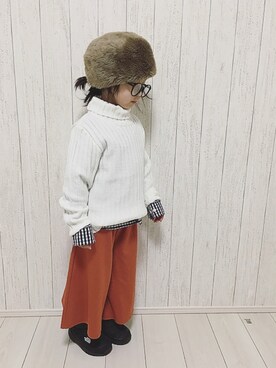 「CIAOPANIC TYPY（チャオパニックティピー）のアイテム（その他）」を使った、kinaさん（キッズ・110cm）の冬コーディネート