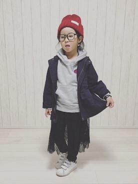 「アイテム（腕時計）」を使った、kinaさん（キッズ・120cm）の秋コーディネート