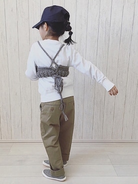 「アイテム（その他トップス、ブラウン系）」を使った、kinaさん（キッズ・120cm）の冬コーディネート