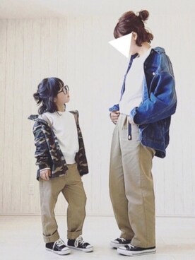 「GRL（グレイル）のアイテム（ジャケット/アウター）」を使った、kinaさん（キッズ・120cm）の春コーディネート