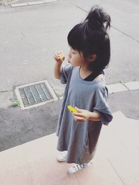 「スタンスミス」｜kinaさん（キッズ・120cm）の夏コーディネート