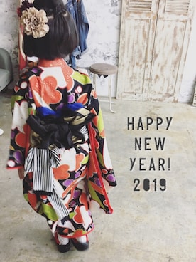 「happynewyear」｜「アイテム（その他）」を使った、kinaさん（キッズ・123cm）の冬コーディネート