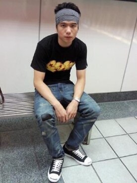 「REPUTATION（レピュテーション）のアイテム」を使った、Huang A Chungさん（メンズ・182cm）の夏コーディネート