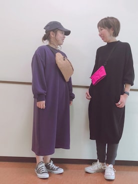 「Green　Parks（グリーンパークス）のアイテム（レギンス/スパッツ）」を使った、hamhamさん（レディース・152cm）の秋コーディネート