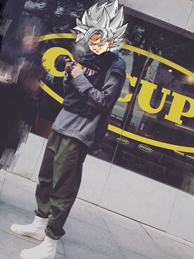 「RickOwens×adidas」｜「アイテム（スラックス）」を使った、Keyronさん（メンズ・183cm）の秋コーディネート