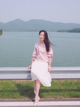 「MURMUR（ミュールミュール）のアイテム」を使った、猫太郎的基友犬次郎さん（レディース・161cm）の春コーディネート