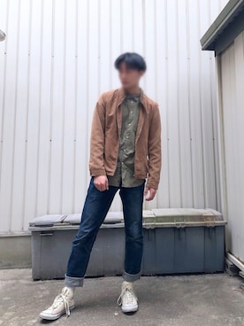 「Right-on（ライトオン）のアイテム（ライダースジャケット）」を使った、たいせーさん（メンズ・182cm）の春コーディネート