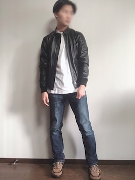 「ECCO（エコー）のアイテム」を使った、たいせーさん（メンズ・182cm）の春コーディネート