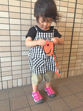 「Carter's（カーターズ）のアイテム（キャミソール）」を使った、meiさん（キッズ・80cm）の夏コーディネート