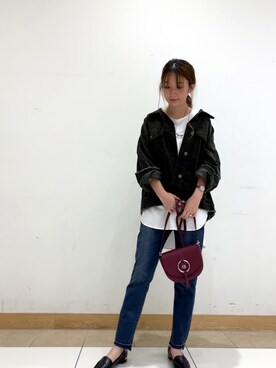 「YECCA VECCA（イェッカヴェッカ）のアイテム（その他アウター）」を使った、aiさん（レディース・162cm）の秋コーディネート