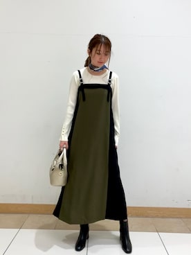 「YECCA VECCA（イェッカヴェッカ）のアイテム（ワンピース）」を使った、aiさん（レディース・162cm）の秋コーディネート
