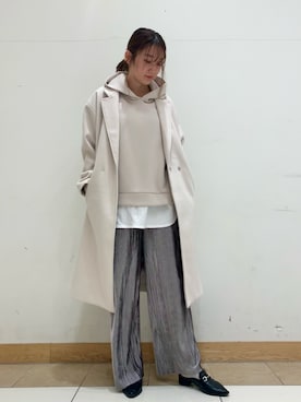 「YECCA VECCA（イェッカヴェッカ）のアイテム（チェスターコート）」を使った、aiさん（レディース・162cm）の冬コーディネート