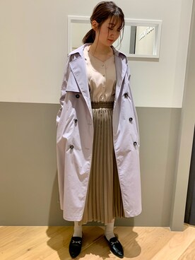 「YECCA VECCA（イェッカヴェッカ）のアイテム（トレンチコート）」を使った、aiさん（レディース・162cm）の冬コーディネート