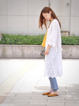 「スリッパ」｜「アイテム（その他アウター）」を使った、kaneharaさん（レディース・165cm）の夏コーディネート