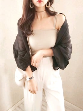 「モーメントプラス」｜「アイテム（スラックス）」を使った、michanさん（レディース・160cm）の冬コーディネート
