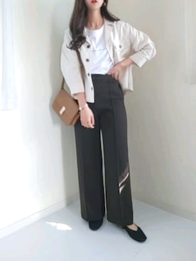 「Honeys（ハニーズ）のアイテム（その他アウター）」を使った、michanさん（レディース・160cm）の春コーディネート