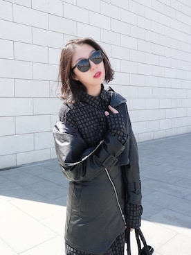 「F（エッフェ）のアイテム」を使った、上田さん（レディース・177cm）の冬コーディネート