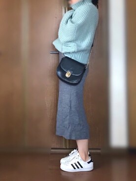 kumiさんの「メリノブレンドリブスカート」を使ったコーディネート