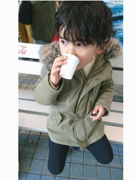 「寒い」｜「アイテム（モッズコート）」を使った、  Nです。 さん（キッズ・120cm）の春コーディネート