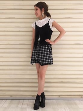 「アイテム（その他トップス、レッド系）」を使った、BARAKさん（レディース・159cm）の秋コーディネート