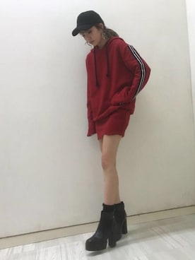 「BARAK（バラク）のアイテム（キャップ）」を使った、BARAKさん（レディース・159cm）の秋コーディネート