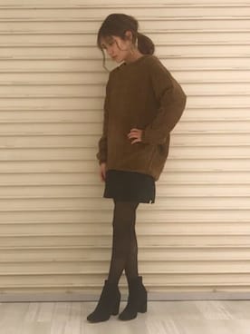 「アイテム（トップス、ブラウン系）」を使った、BARAKさん（レディース・159cm）の秋コーディネート