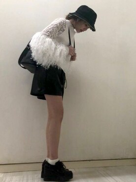 「プラットフォーム」｜「アイテム（その他シューズ）」を使った、BARAKさん（レディース・159cm）の冬コーディネート
