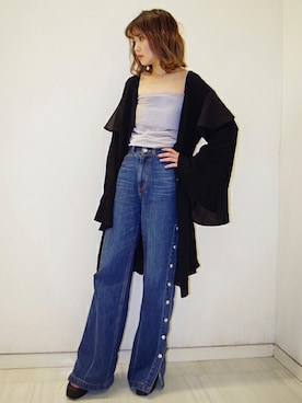 「ハイウエストデニム」｜BARAKさん（レディース・159cm）の春コーディネート