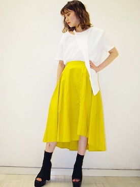 「アイテム（ブーティ）」を使った、BARAKさん（レディース・159cm）の春コーディネート