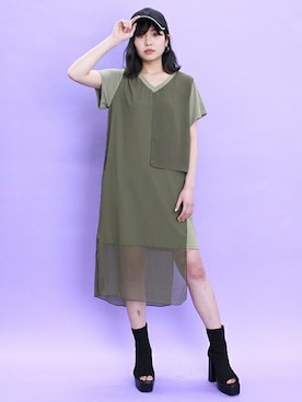 「アイテム（ブーティ）」を使った、BARAKさん（レディース・159cm）の春コーディネート