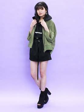 「BARAK（バラク）のアイテム（ブルゾン）」を使った、BARAKさん（レディース・159cm）の春コーディネート