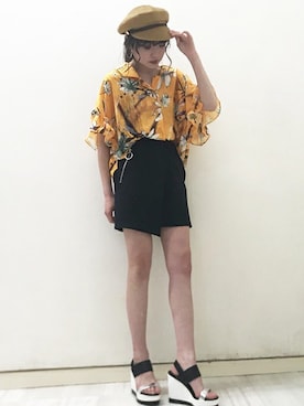 「BARAK（バラク）のアイテム（キャップ）」を使った、BARAKさん（レディース・159cm）の春コーディネート