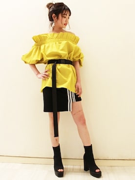 「アイテム（ブーティ）」を使った、BARAKさん（レディース・159cm）の春コーディネート