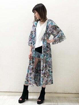 「アイテム（ブーティ）」を使った、BARAKさん（レディース・159cm）の夏コーディネート