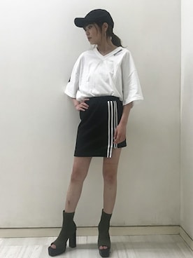 「BARAK（バラク）のアイテム（キャップ）」を使った、BARAKさん（レディース・159cm）の夏コーディネート