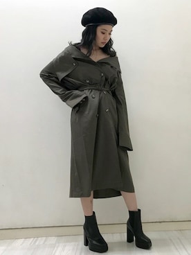 「BARAK（バラク）のアイテム（ハンチング/ベレー帽）」を使った、BARAKさん（レディース・159cm）の秋コーディネート