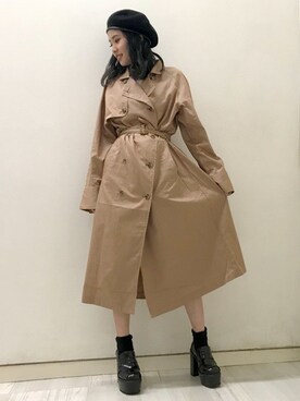 「BARAK（バラク）のアイテム（ハンチング/ベレー帽）」を使った、BARAKさん（レディース・159cm）の秋コーディネート