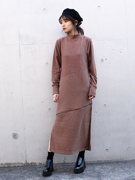 「BARAK（バラク）のアイテム（ハンチング/ベレー帽）」を使った、BARAKさん（レディース・160cm）の秋コーディネート