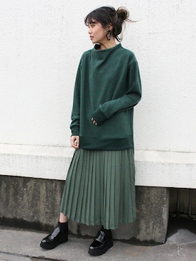 「プリーツ」｜BARAKさん（レディース・160cm）の冬コーディネート