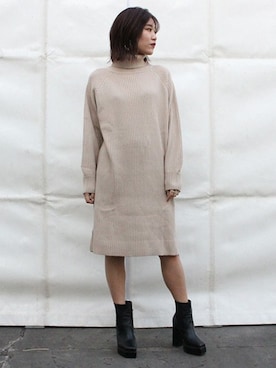 「サイドゴアブーツ」｜BARAKさん（レディース・161cm）の冬コーディネート